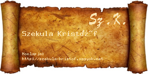Szekula Kristóf névjegykártya