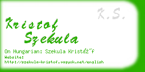 kristof szekula business card